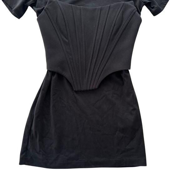 Giuseppe Di Morabito Corset-layer T-shirt Dress Black NEW Size 38 XS Mini Italy - Picture 4 of 12
